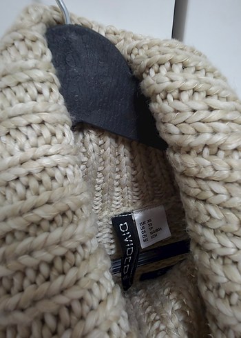H&M Bej Örgü Boğazlı Kadın Kazak