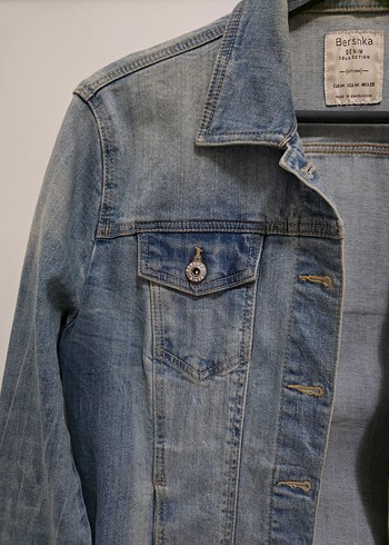 m Beden Kadın Mavi Düğmeli Denim Ceket