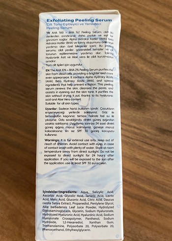 %10 AHA & %2 BHA Kompleksli Peeling Serum 30ml - Görsel 3