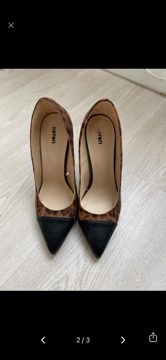 Kahverengi Leopar Desenli Süet Stiletto - Görsel 2