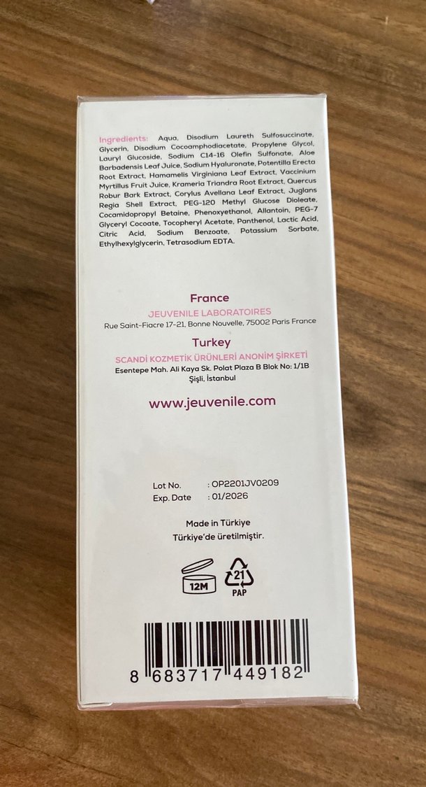 Jeuvenile Hyaluronik Asit Nemlendirici Yüz Temizleme Jeli - Görsel 2