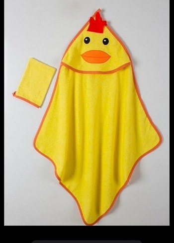 Sarı Erkek Çocuk Desenli Bornoz ve Havlu Seti - Görsel 2