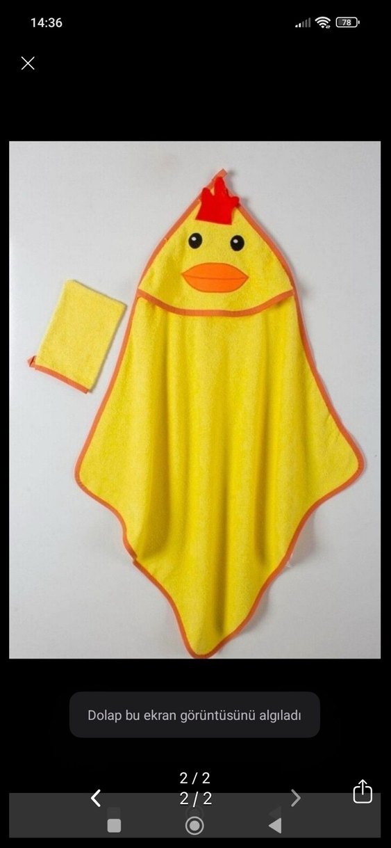 Sarı Erkek Çocuk Desenli Bornoz ve Havlu Seti - Görsel 2