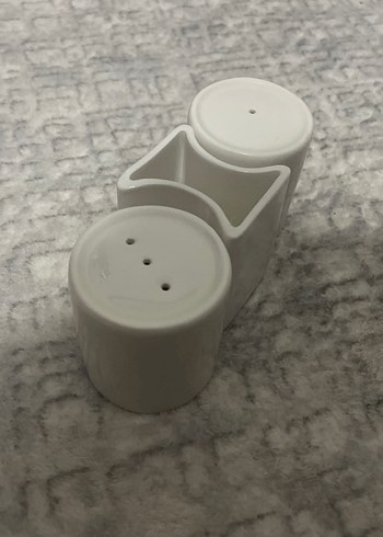 Beyaz Seramik Tuzluk kürdanlık seti - Görsel 3