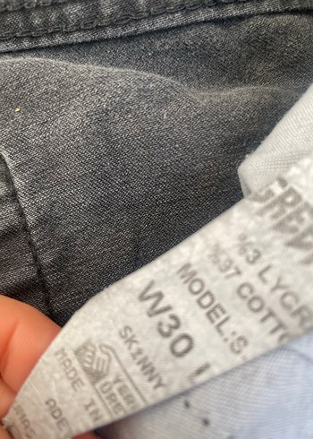 Düğmeli Gri Erkek Kot Pantolon - Görsel 4