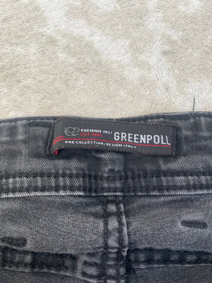 Düğmeli Gri Erkek Kot Pantolon - Görsel 3