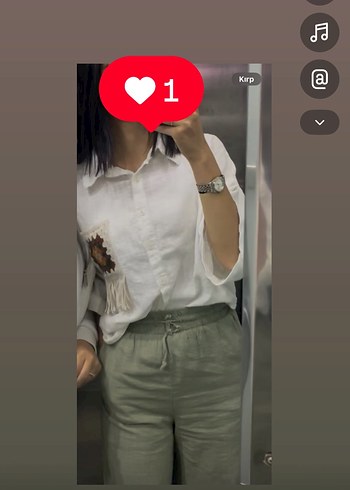 Bohem Düğmeli Kısa Kollu Keten Gömlek - Görsel 3