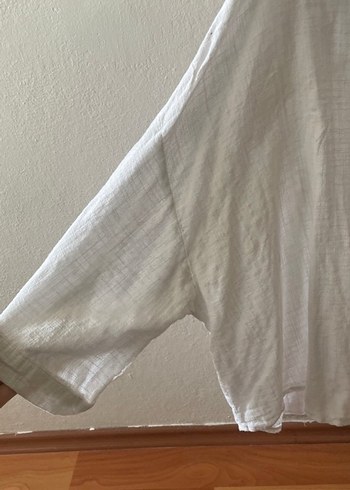 Bohem Düğmeli Kısa Kollu Keten Gömlek - Görsel 6