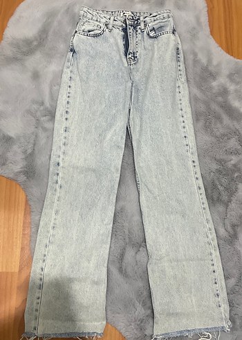 Gri Batik Desenli Midi Boy Kadın Denim Jean