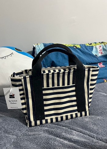 Zebra Desenli Mavi Kadın El Çantası