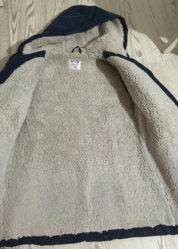 Fermuarlı Kapüşonlu Mavi Kız mont - Görsel 3