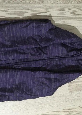 Çocuk Mor Kapüşonlu Fermuarlı kar montu - Görsel 2