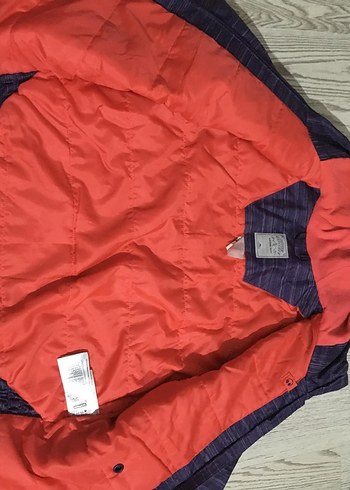 Çocuk Mor Kapüşonlu Fermuarlı kar montu - Görsel 3