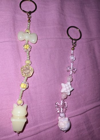 Pastel Boncuklu anahtarlık 2 adet - Görsel 2