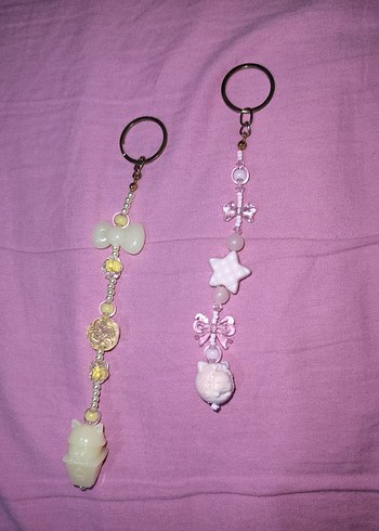 Pastel Boncuklu anahtarlık 2 adet - Görsel 3