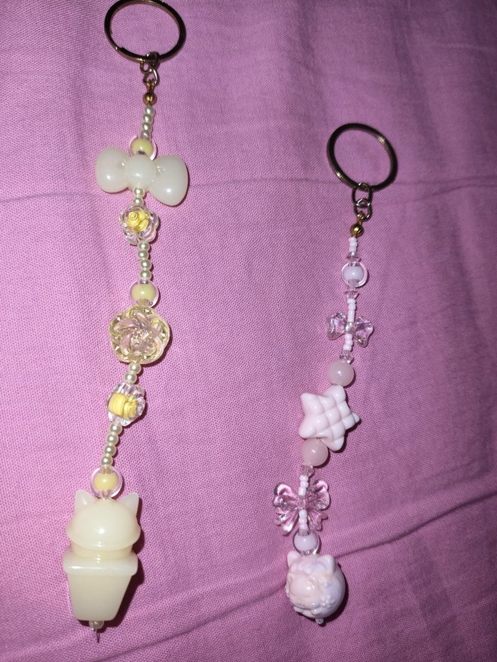 Pastel Boncuklu anahtarlık 2 adet - Görsel 2