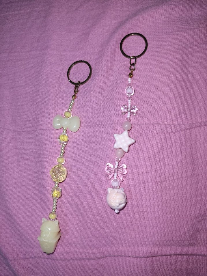 Pastel Boncuklu anahtarlık 2 adet - Görsel 3