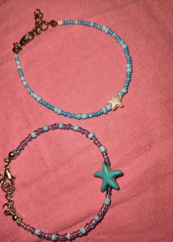 2 adet, Boncuklu ,mavi temalı ayarlanabilir bileklik - Görsel 2