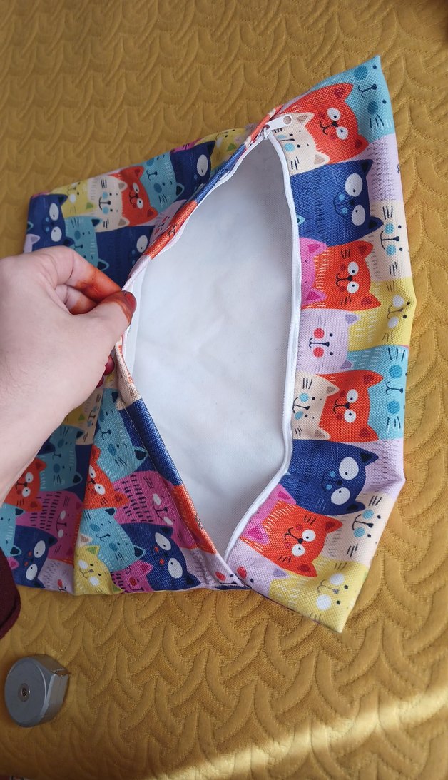 Çok Renkli Kedi Baskılı  Kırlet Kılıfı - Görsel 4