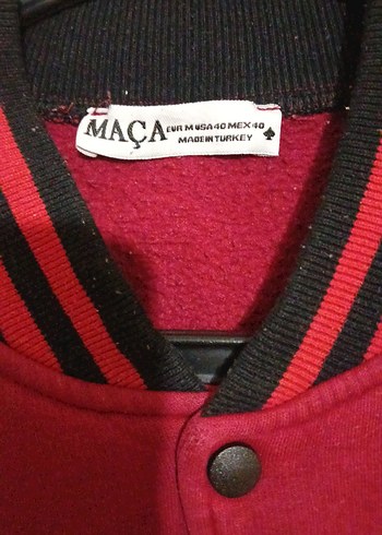 MAÇA BOĞALI KOLEC CEKET Bordo Beyaz Baskılı Kadın Spor Ceket - Görsel 4