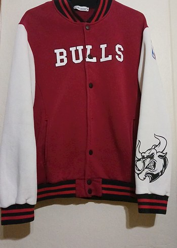 MAÇA BOĞALI KOLEC CEKET Bordo Beyaz Baskılı Kadın Spor Ceket - Görsel 2