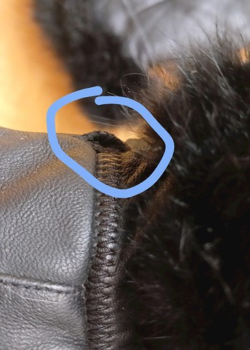 Kürk Detaylı Siyah Deri Kadın Eldivenleri - Görsel 4