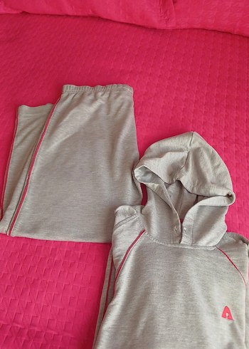 Gri Kız Eşofman Takımı Kapüşonlu - Görsel 7