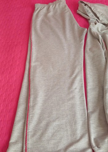 Gri Kız Eşofman Takımı Kapüşonlu - Görsel 4