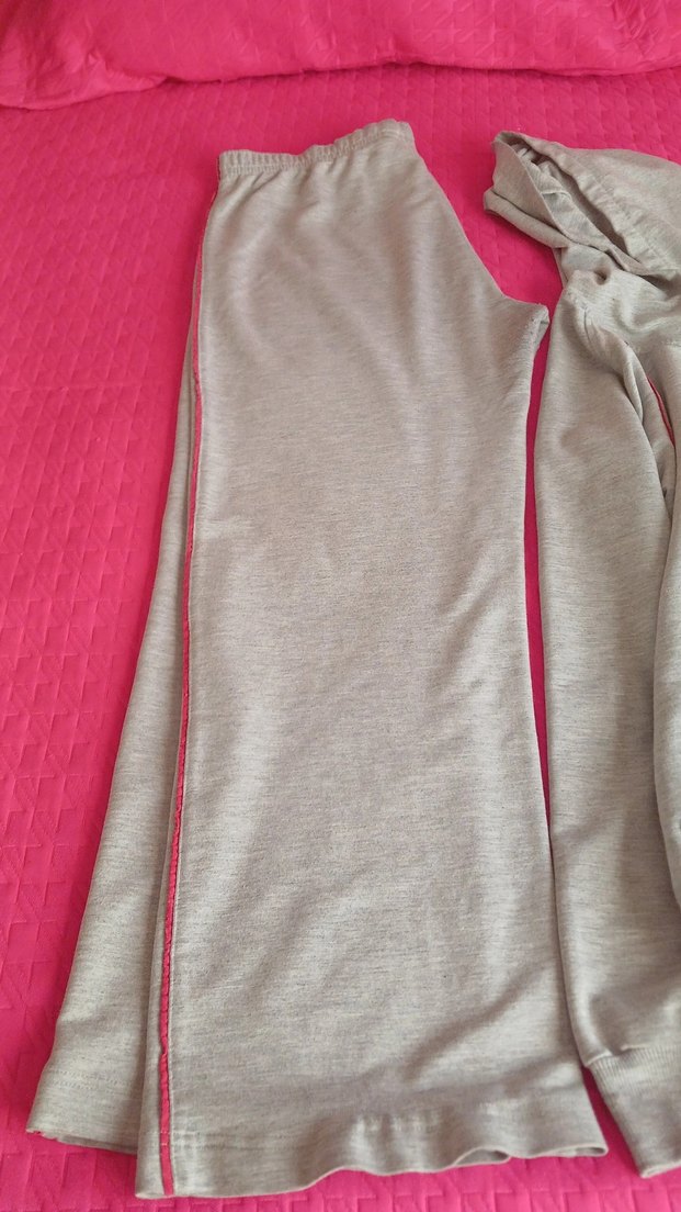 Gri Kız Eşofman Takımı Kapüşonlu - Görsel 4