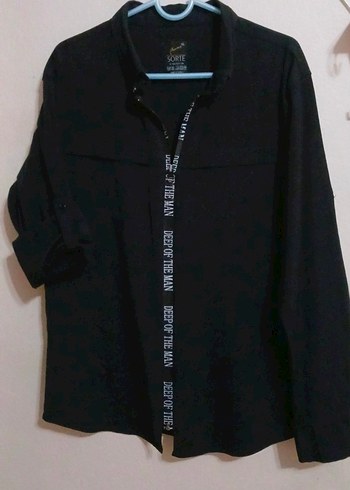 Siyah Fermuarlı Yüksek Yaka Erkek Gömlek - Görsel 3