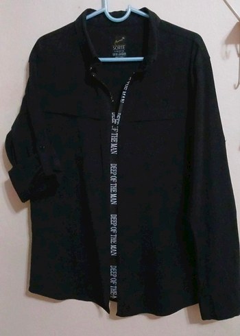 Siyah Fermuarlı Yüksek Yaka Erkek Gömlek - Görsel 4