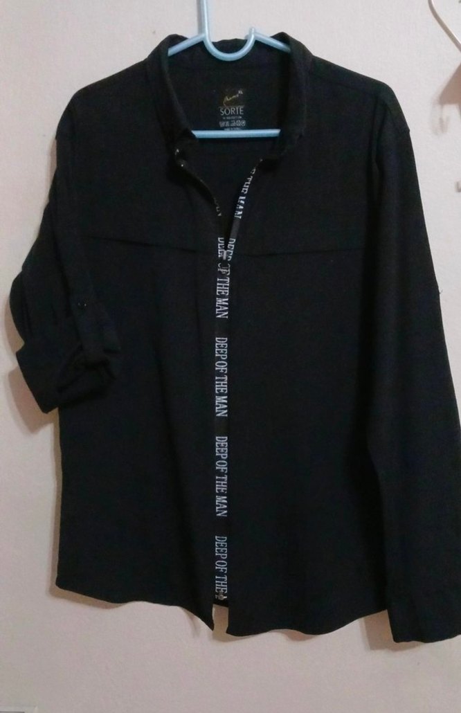 Siyah Fermuarlı Yüksek Yaka Erkek Gömlek - Görsel 3