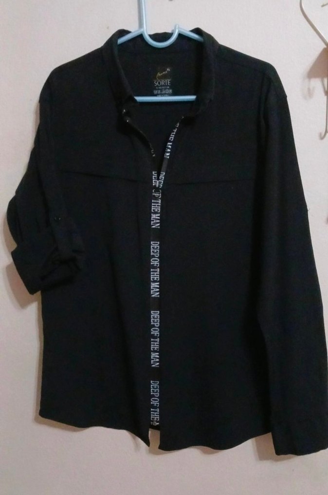 Siyah Fermuarlı Yüksek Yaka Erkek Gömlek - Görsel 4