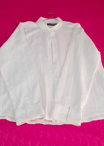 Düğmeli Beyaz Kısa Kollu Pamuklu Erkek Gömlek - Görsel 2