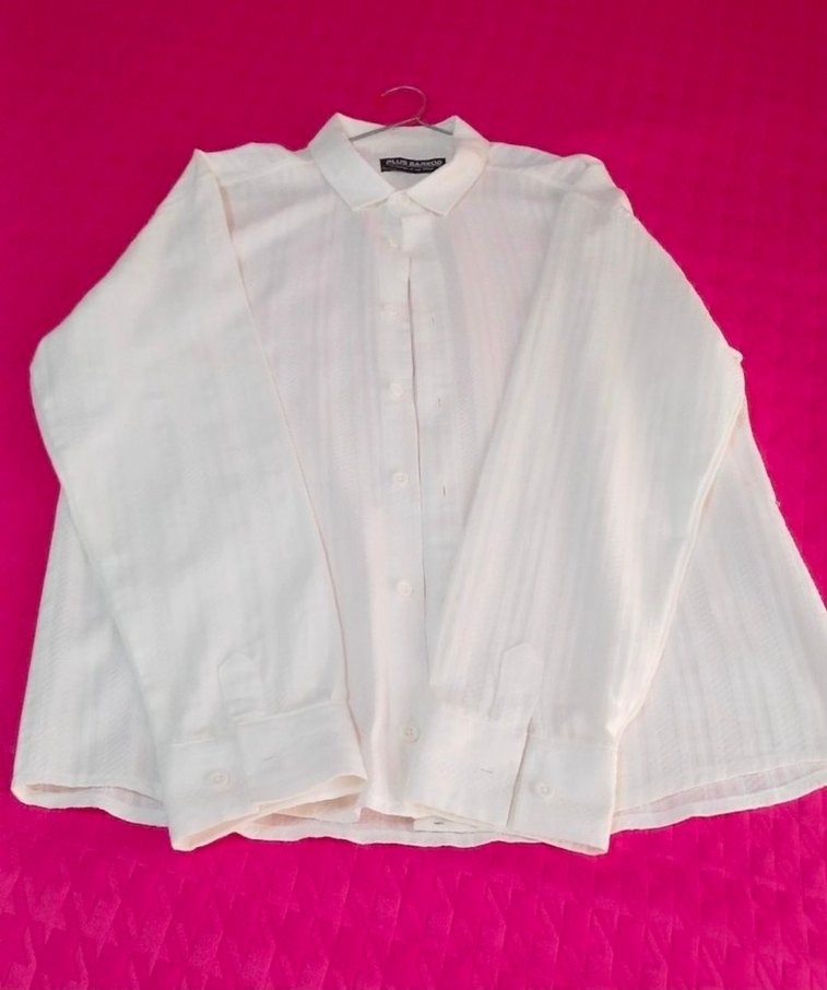 Düğmeli Beyaz Kısa Kollu Pamuklu Erkek Gömlek - Görsel 2