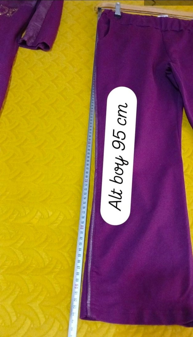 Uzun Mor Kadın Tunik ve Pantolon Takımı - Görsel 3