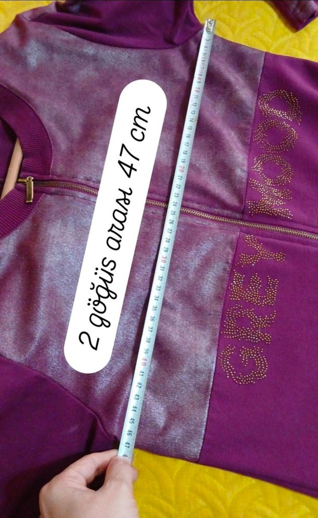 Uzun Mor Kadın Tunik ve Pantolon Takımı - Görsel 2