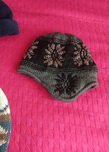 Kahverengi Örgü Kadın Bere CEFAKS Nakışlı - Görsel 6