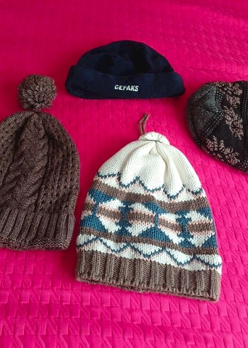 Kahverengi Örgü Kadın Bere CEFAKS Nakışlı - Görsel 3