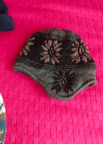 Kahverengi Örgü Kadın Bere CEFAKS Nakışlı - Görsel 5