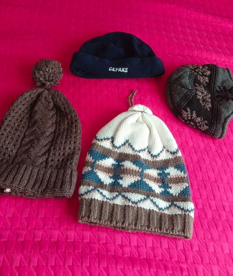 Kahverengi Örgü Kadın Bere CEFAKS Nakışlı - Görsel 3