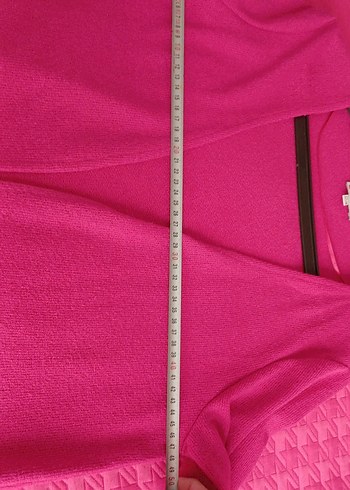 Pembe Kadın Salaş Midi Hırka - Görsel 5