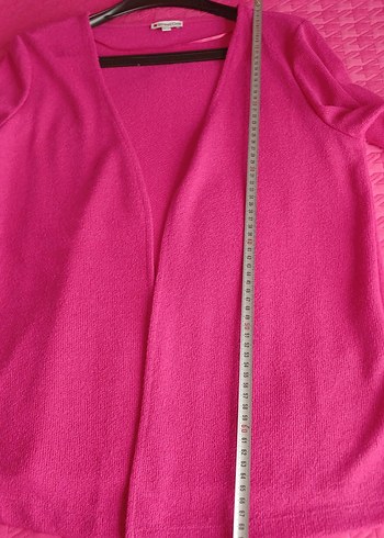 Pembe Kadın Salaş Midi Hırka - Görsel 4