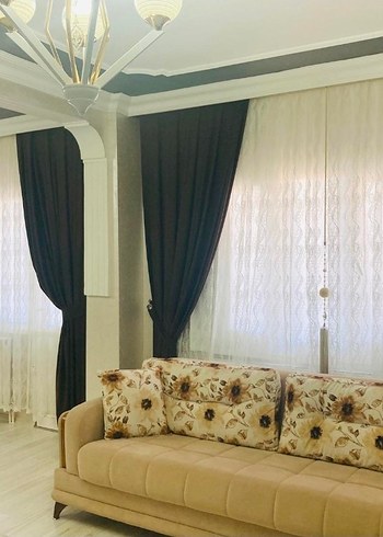 Modern Klasik Koyu Kahverengi Fon Perde - Görsel 3