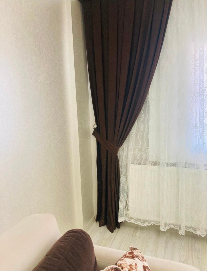 Modern Klasik Koyu Kahverengi Fon Perde - Görsel 2