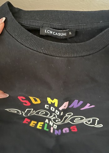 Kadın Siyah Mini Sweatshirt - Görsel 2