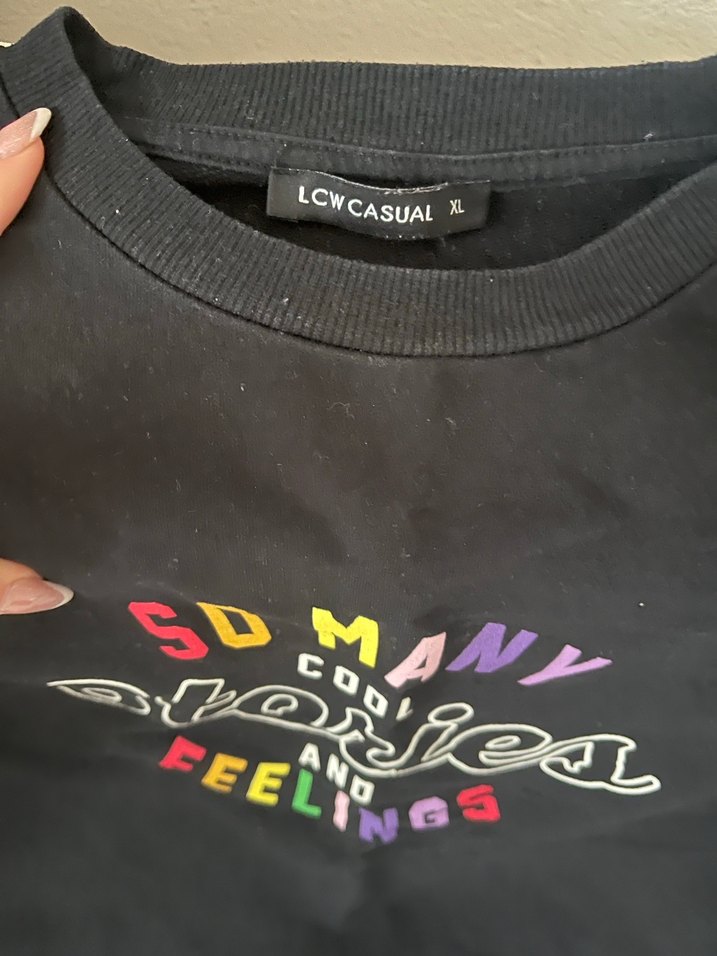 Kadın Siyah Mini Sweatshirt - Görsel 2