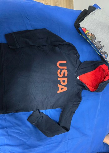 U.S Polo Assn. Kapüşonlu uspa marka Erkek Çocuk Lacivert Sweatshirt