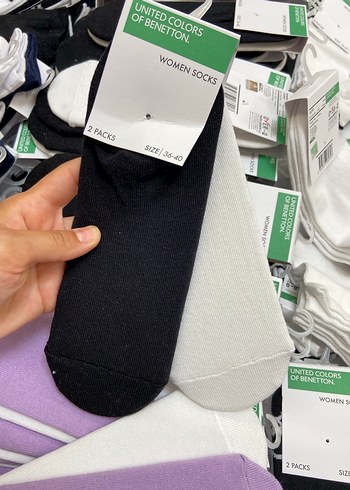Benetton Kız Çocuk Çok Renkli Pamuklu Çorap