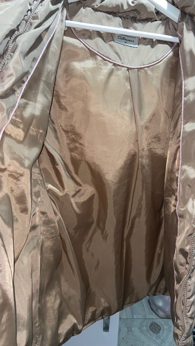 Kadın mont bej 36 s ölçü - Görsel 5